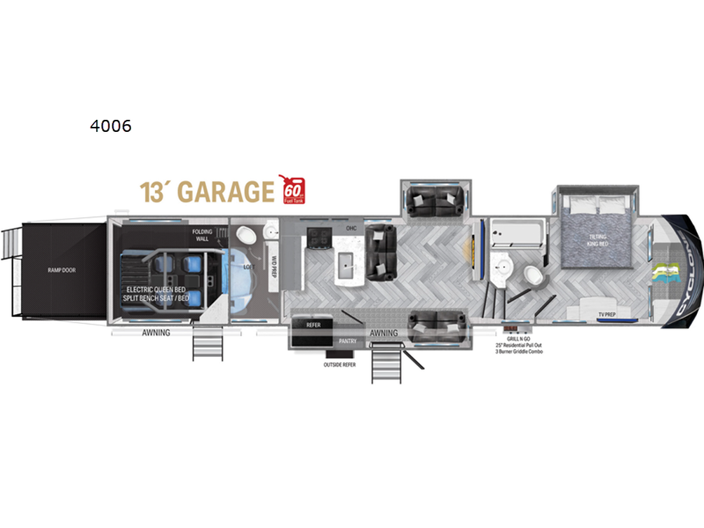 2023 Cyclone 4006 Floor Plan