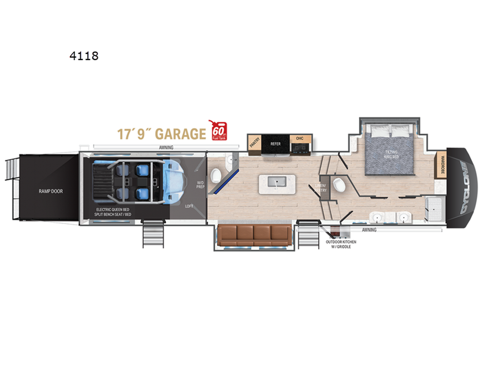 2024 Cyclone 4118 Floor Plan
