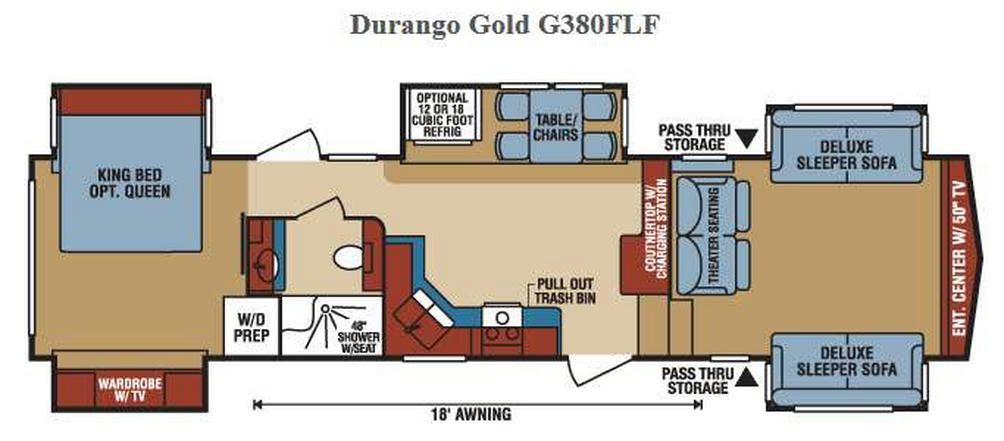 2016 Durango 380 FLF Floor Plan