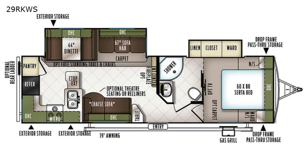 2018 Flagstaff 29RKWS Floor Plan