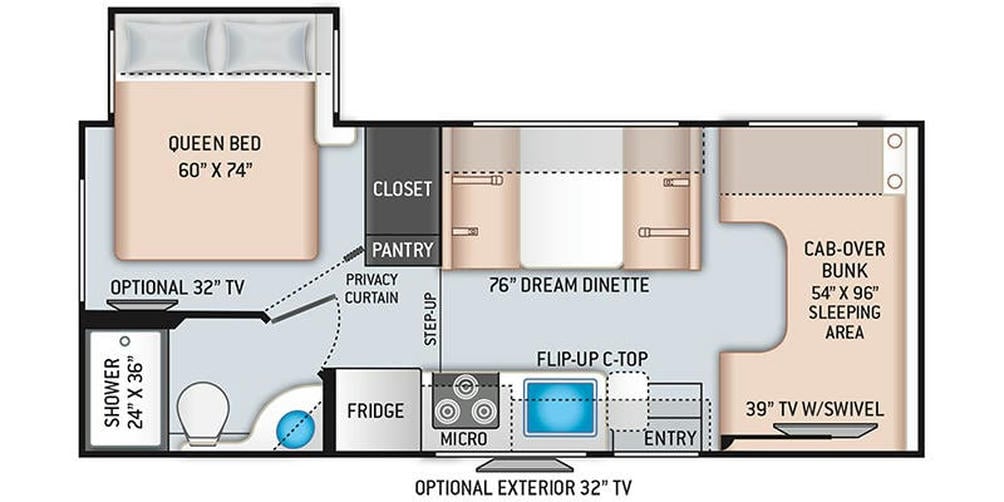 2022 Freedom Express Elite 22FE Floor Plan