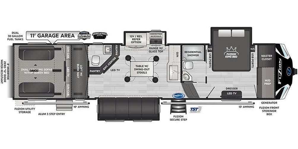 2024 Fuzion 373 Floor Plan