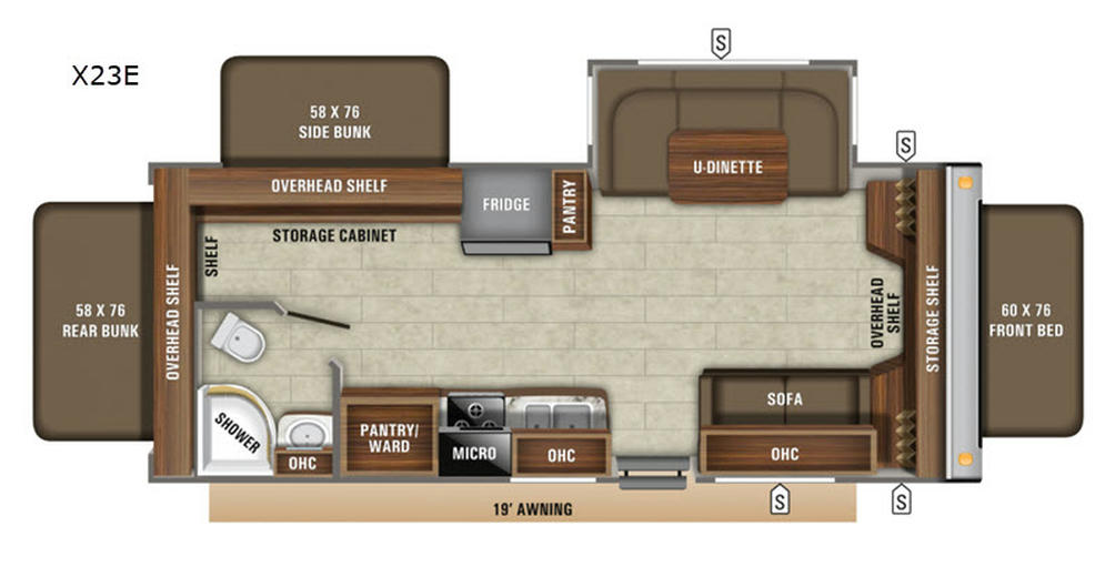 2019 Jay Feather X23E Floor Plan