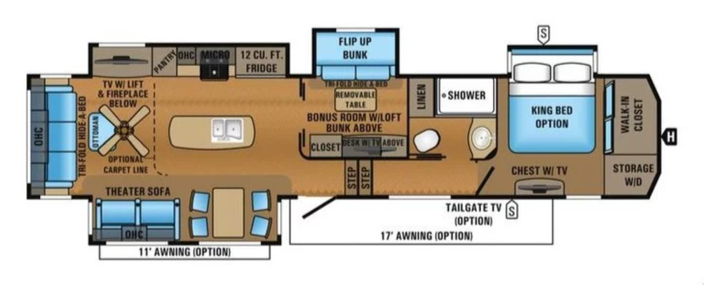 2018 Northpoint 377RLBH Floor Plan