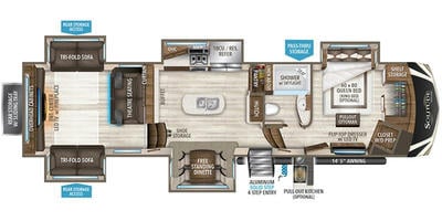 2018 Solitude ST375RES Floor Plan
