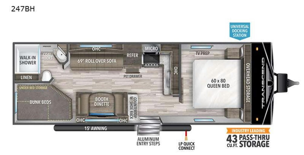 2021 Transcend Xplor 247BH Floor Plan